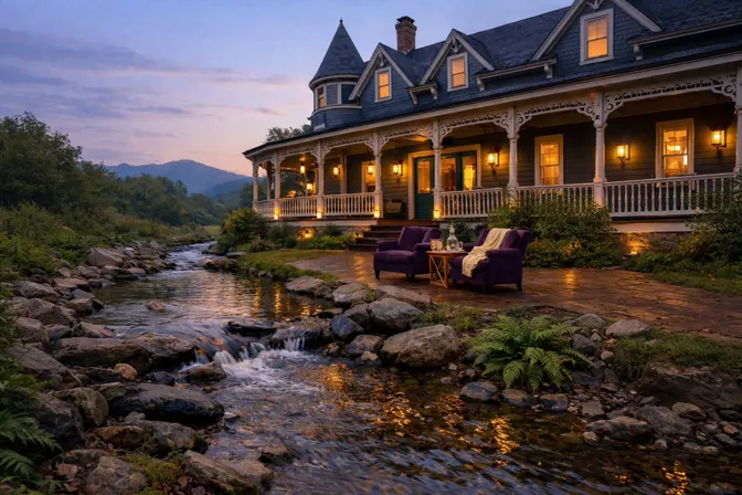 Painted view of The Creekside Veranda