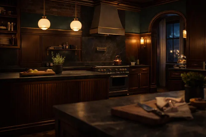 Painted view of The Kitchen at Dawn