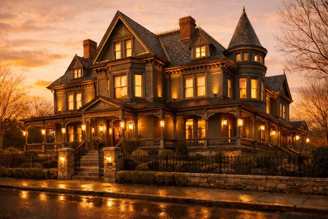 Painted view of The Inn at Golden Hour