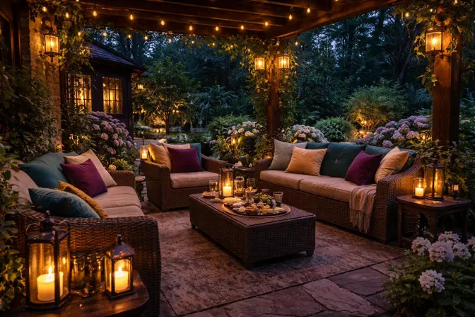 Painted view of The Back Garden Veranda